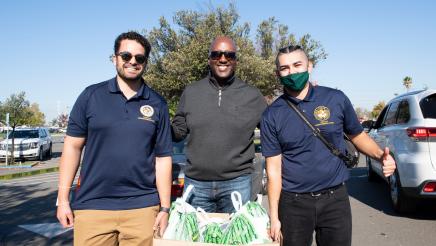 Asm. Cooper and staff at Turkey giveaway event