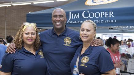 Assemblymember Cooper with staff at Back to School Fair